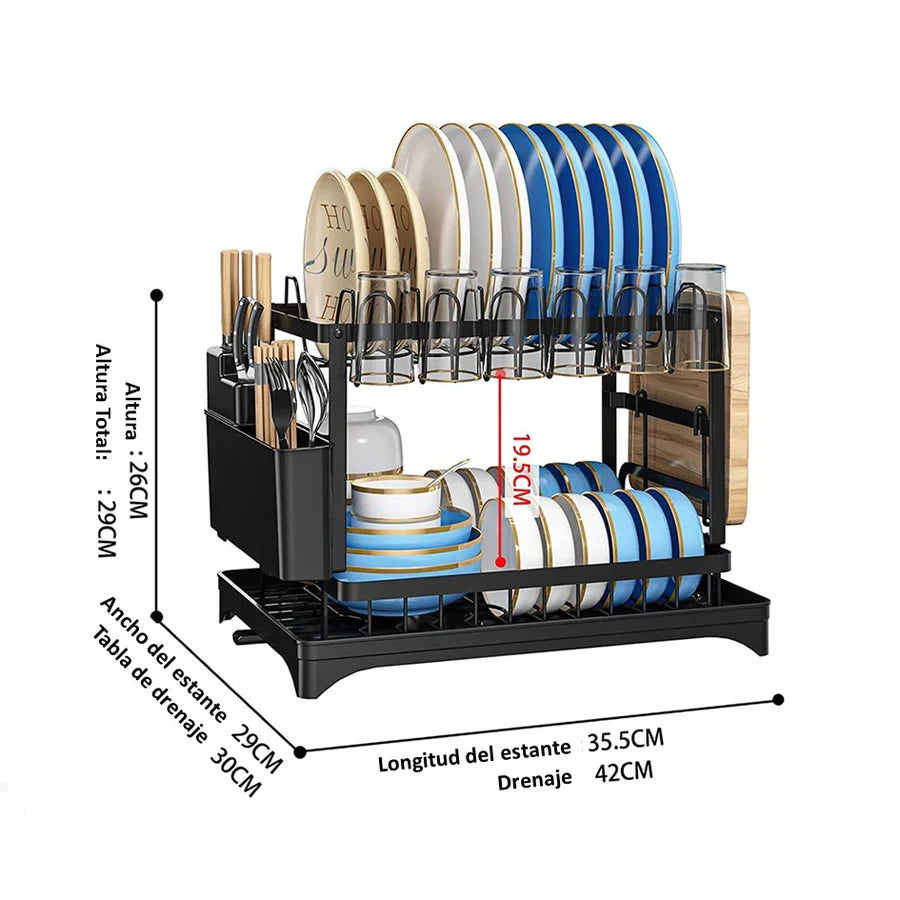 Escurridor Multifuncional para Platos de 2 Alturas